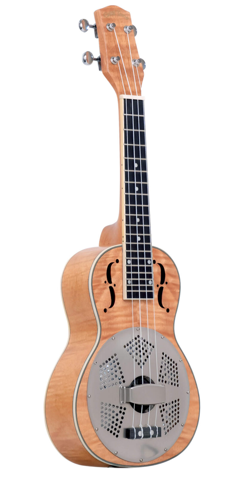 ResoMaple-Tenor/L: Lefty Tenor-Scale Curly Maple Resonator Ukulele with Gig Bag