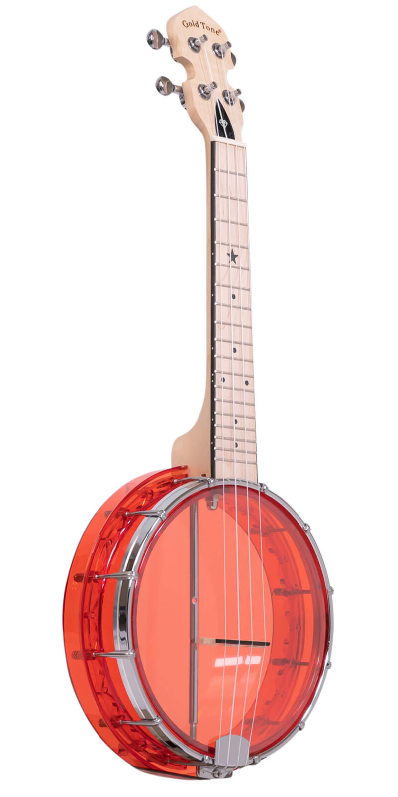 Little Gem (Ruby): See-Through Banjo-Ukulele with Bag