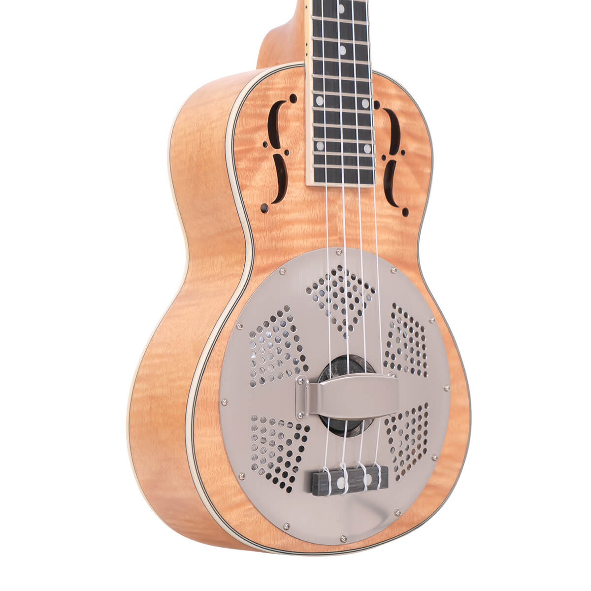 ResoMaple-Tenor/L: Lefty Tenor-Scale Curly Maple Resonator Ukulele with Gig Bag - Image 2
