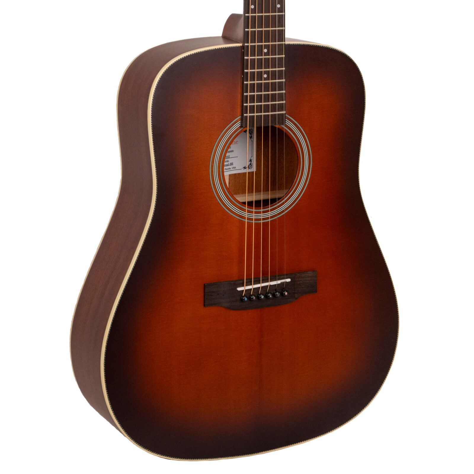 The Dread: Acoustic-Electric All Solid Wood Guitar with Bag - Satin Burst - Image 2