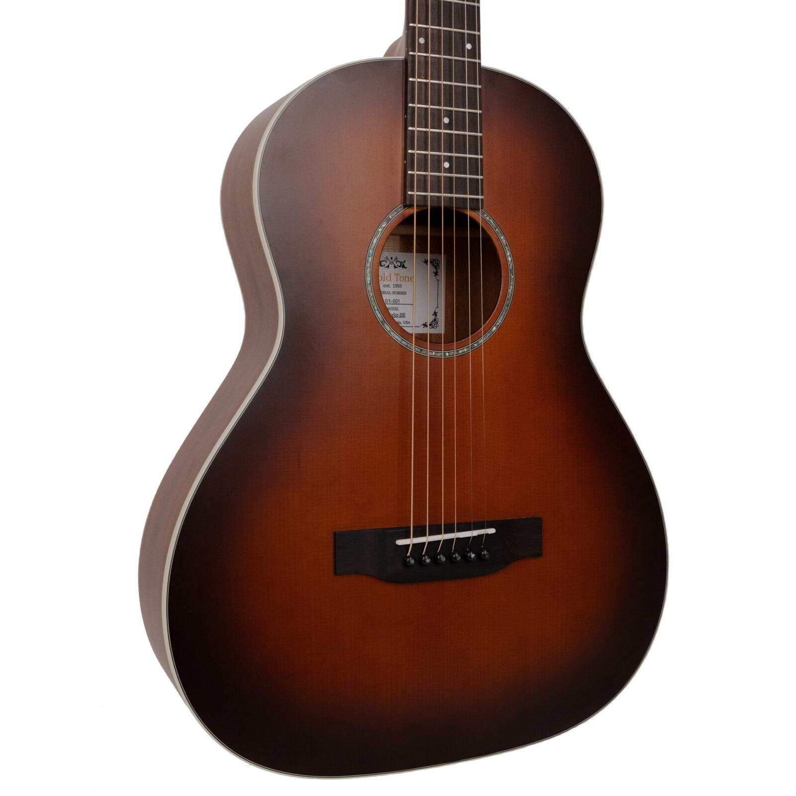 The Parlor: Acoustic-Electric All Solid Wood Guitar with Bag - Satin Burst - Image 2