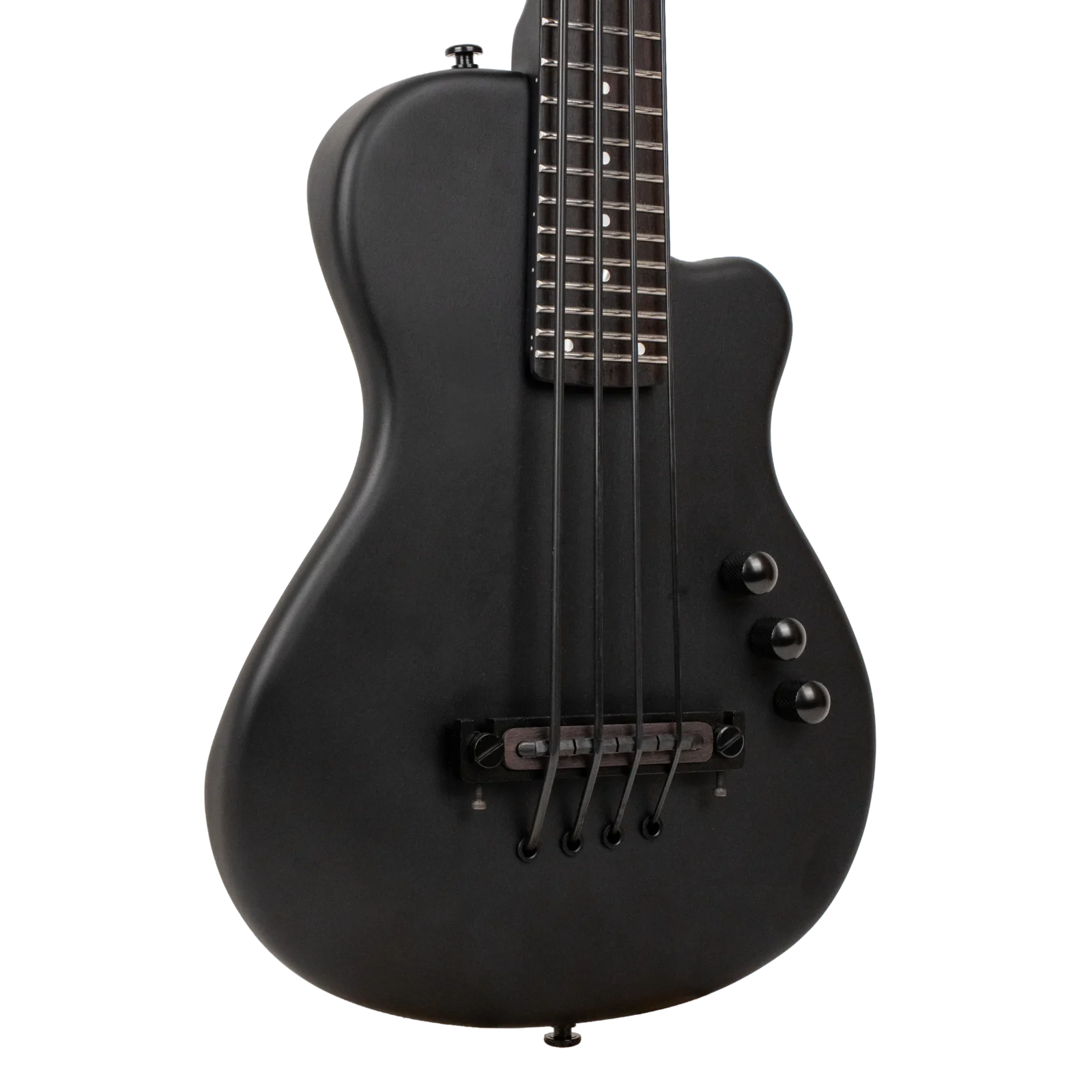 ME-Bass: 23-Inch Scale Fretless Matte Black Electric MicroBass with Gig Bag - Image 2