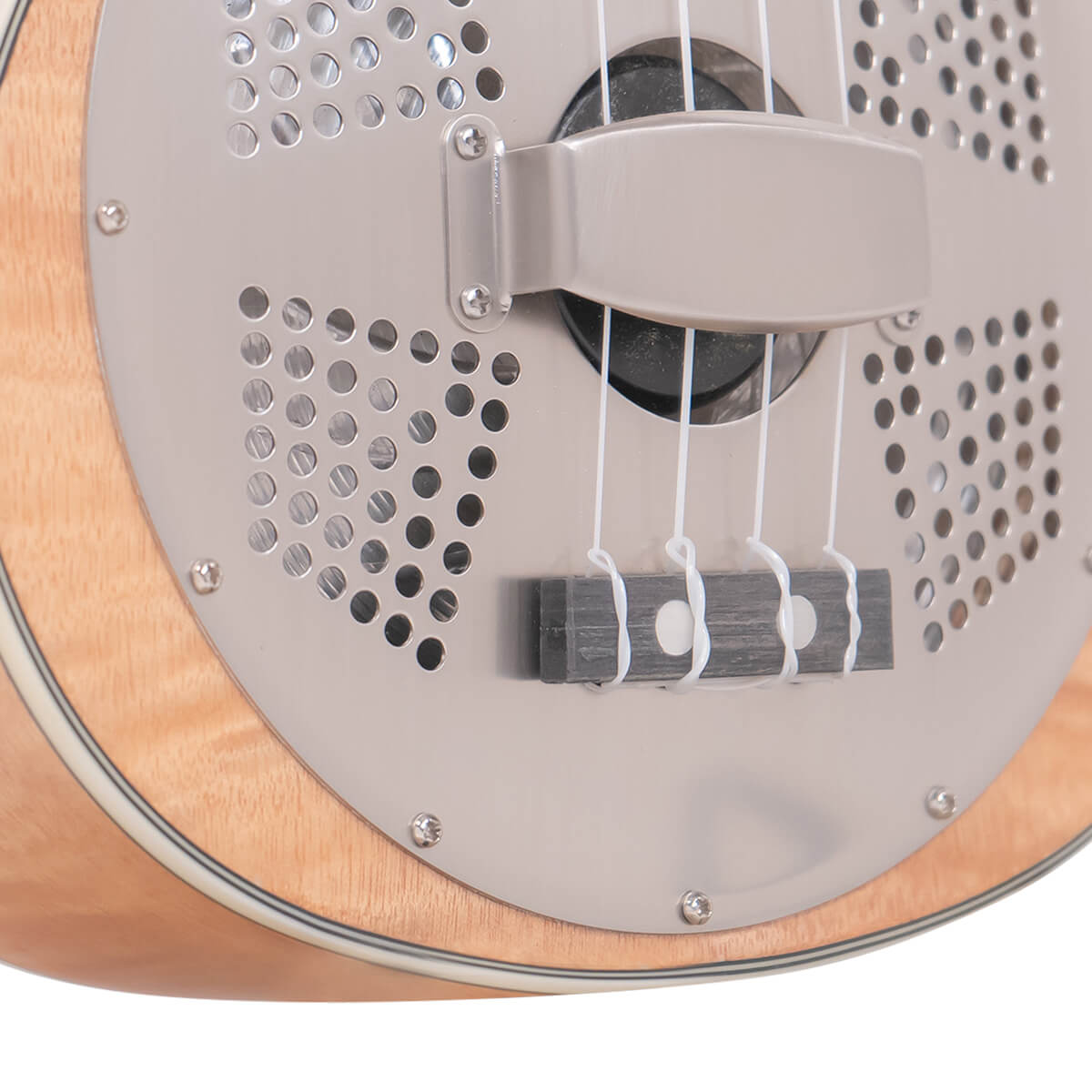 ResoMaple-Tenor/L: Lefty Tenor-Scale Curly Maple Resonator Ukulele with Gig Bag - Image 3