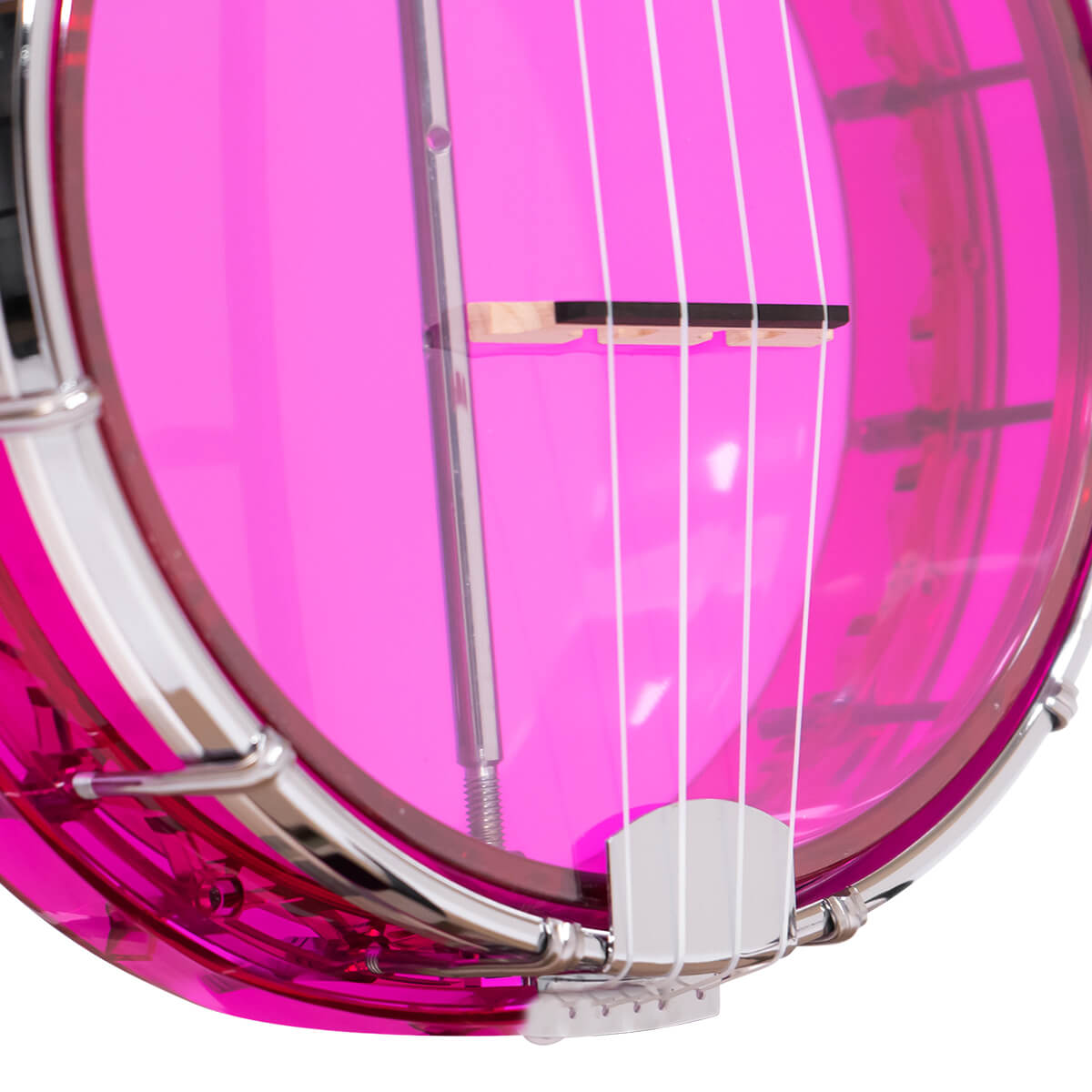 Little Gem (Ruby)/L: Lefty See-Through Banjo-Ukulele with Bag - Image 3