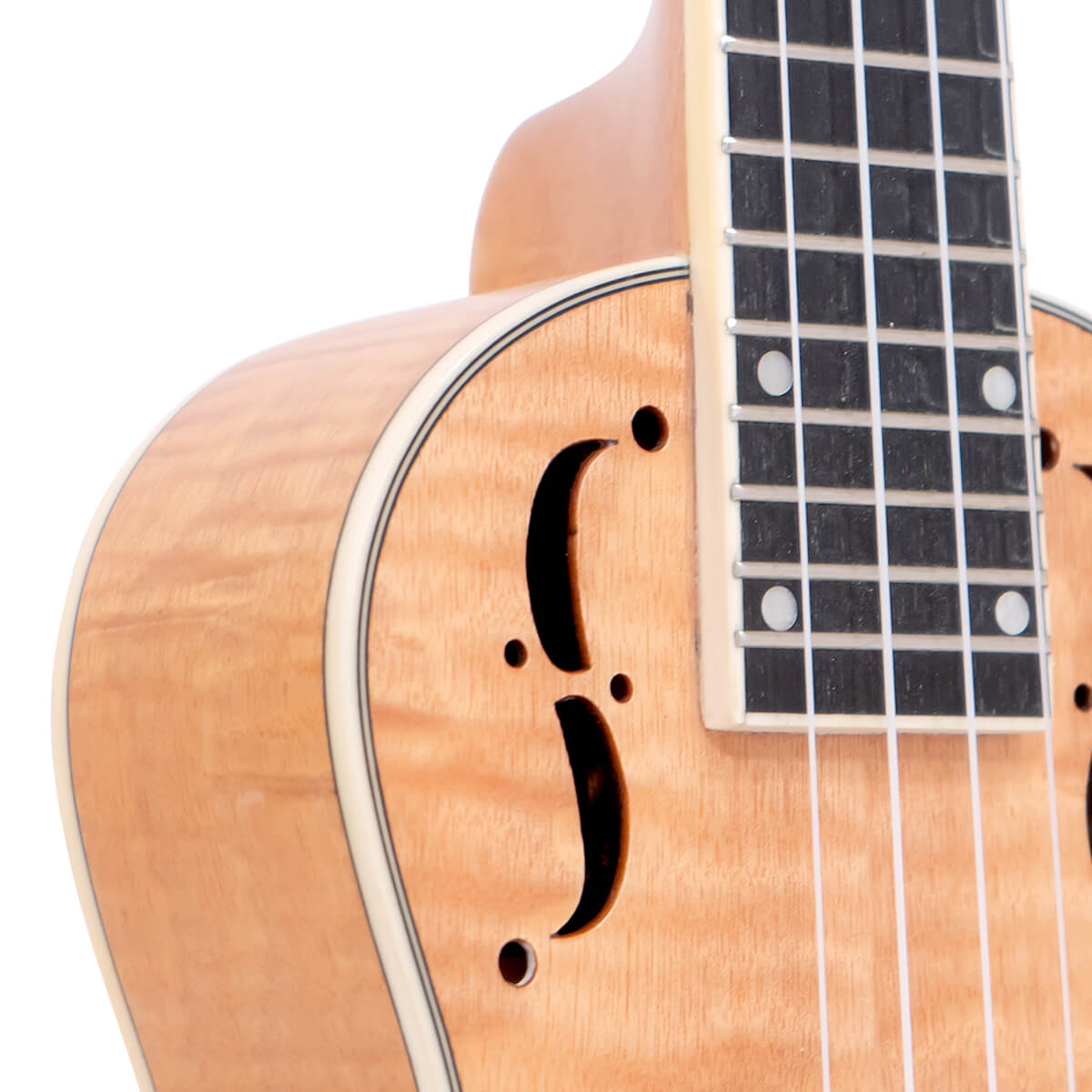 ResoMaple-Tenor: Tenor-Scale Curly Maple Resonator Ukulele with Gig Bag - Image 4