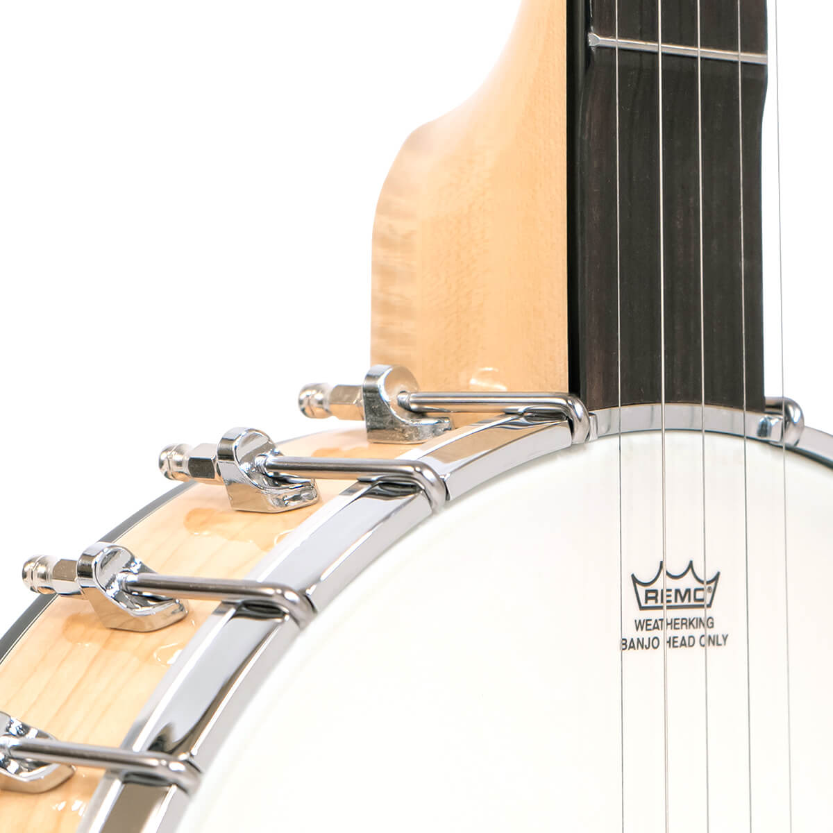 MM-150LN: Maple Mountain Open Back Long Neck Banjo with Case - Image 4