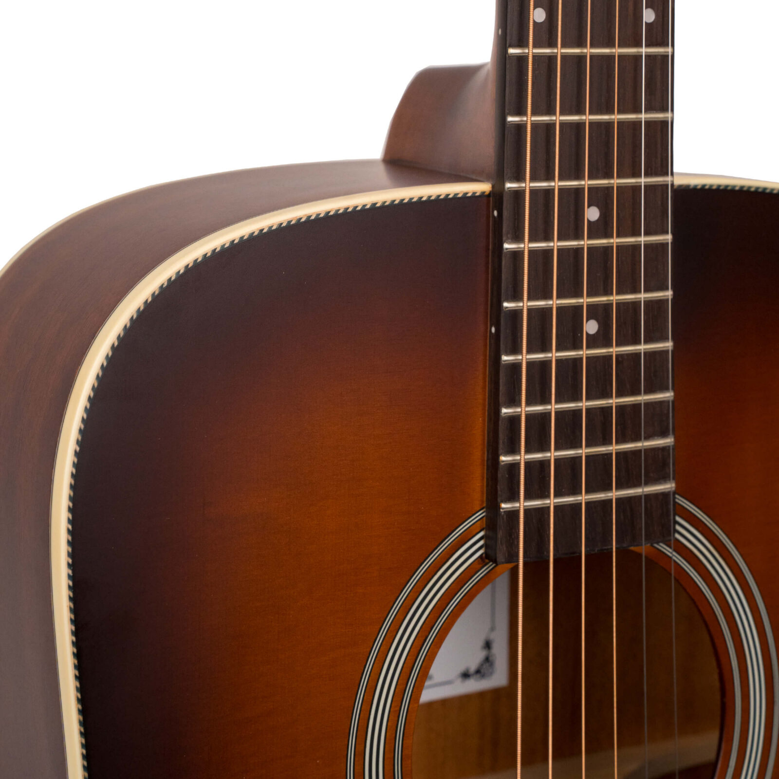 The Dread: Acoustic-Electric All Solid Wood Guitar with Bag - Satin Burst - Image 4