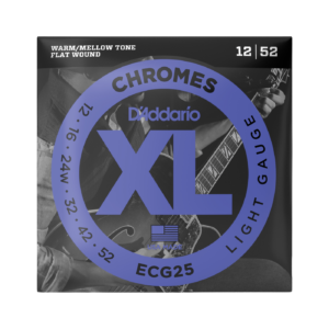 D'Addario ECG25 XL Chromes Flatwound Electric Guitar Strings - (12-52) Light