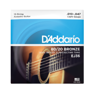 D'Addario EJ36 Acoustic 12-String Guitar Strings - 80/20 Bronze - Light (10-47)