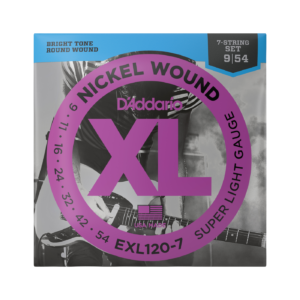 D'Addario EXL120-7 Nickel Wound 7-String Electric Guitar Strings - Super Light (9-54)