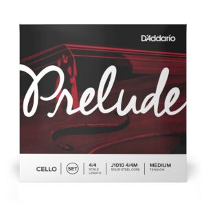 D'Addario Prelude J1010 4/4M Cello String Set - 4/4 Size Medium Tension