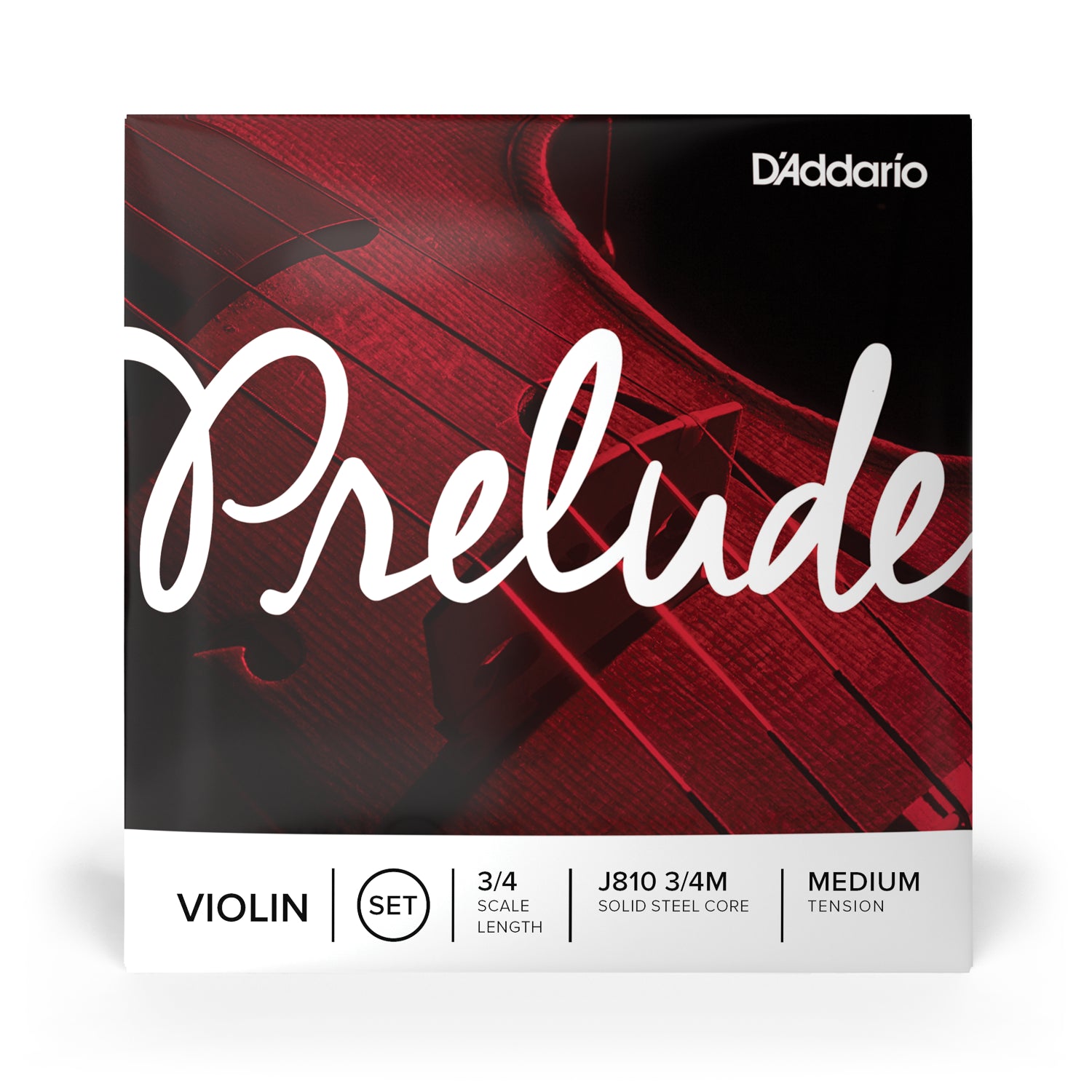 D'Addario Prelude J810 3/4M Violin String Set - Medium Tension 3/4 Scale