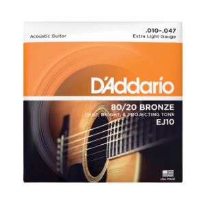 D'Addario EJ10 80/20 Bronze Acoustic Guitar Strings - Extra Light (10-47)