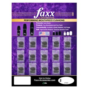 Faxx Mouthpiece Cushions - Large - Black - 0.8mm - 15-Pair