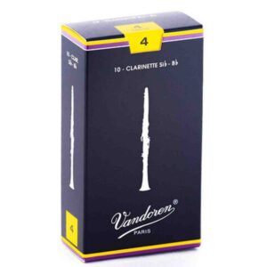 Vandoren Bb Clarinet Traditional  Reeds - Strength 4 - 10-pack
